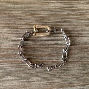 Two tone Elegant U Link bracelet